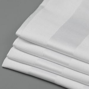 Mx2129 40s 250 Thread Count White Purified Cotton 3cm Wide Sateen Stripe Fabric 01