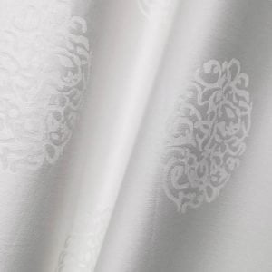 Mx2146 60s T330 Bleached White Cotton Sateen Based Fine Jacquard Woven Fabric 01